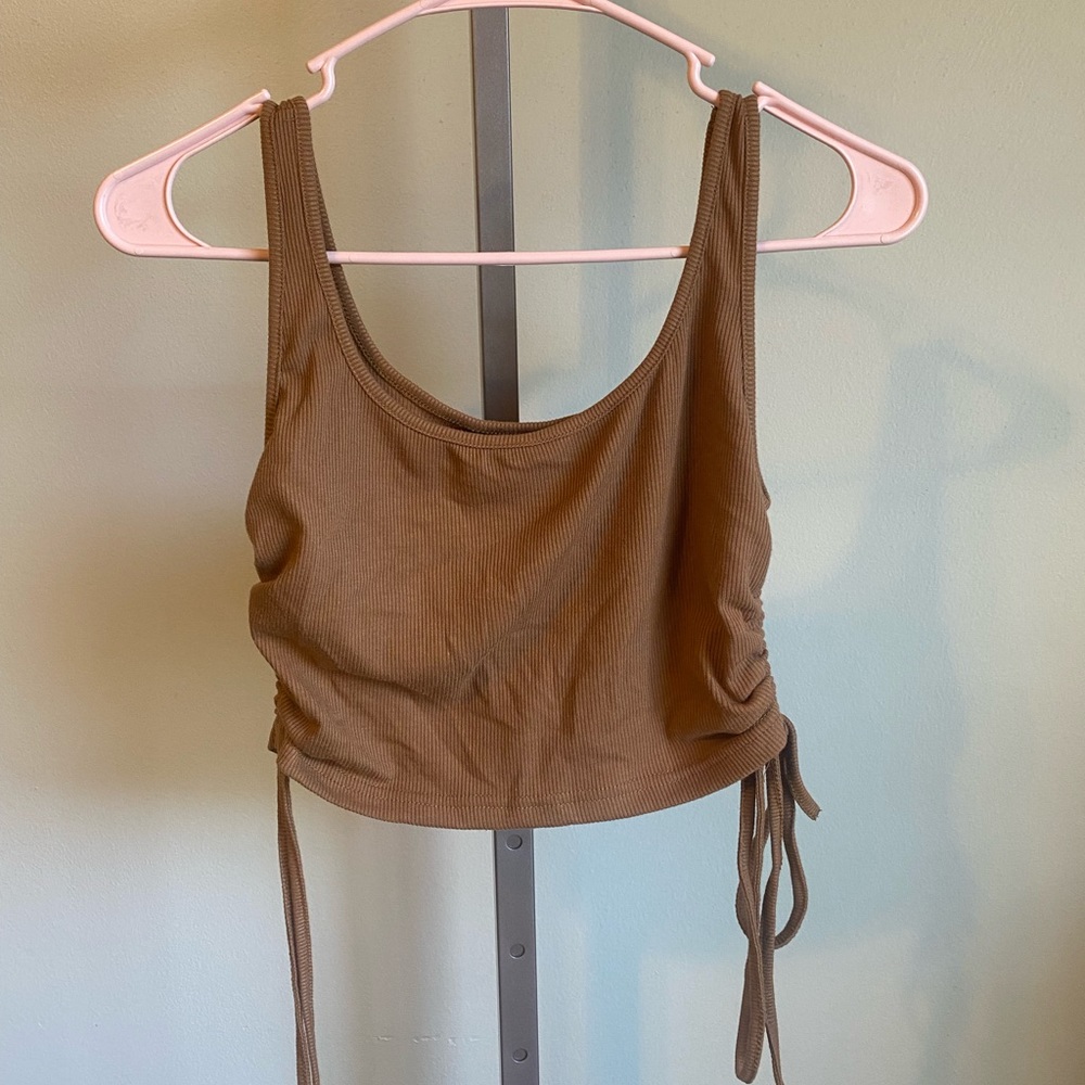 Drawstring cropped tank
